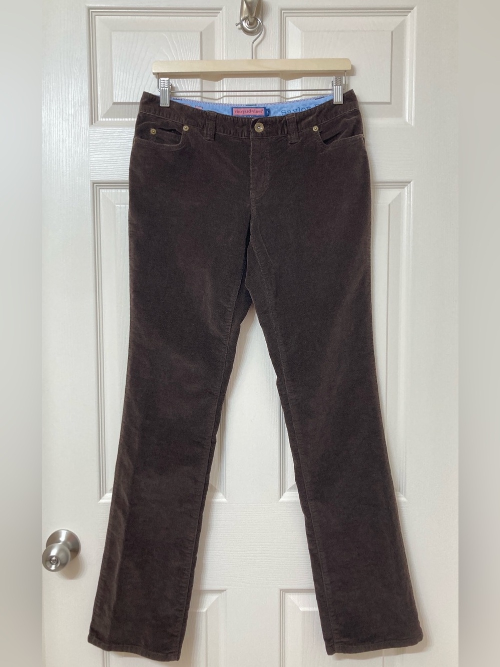 Vineyard Vines Women’s Straight Leg Brown Corduroy Velvet Jeans 6 Heritage Prep